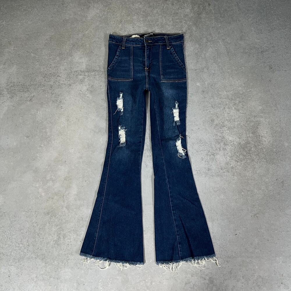 Flare High Rise Sweet Look Women's Western Boot Denim Jeans Size: 9